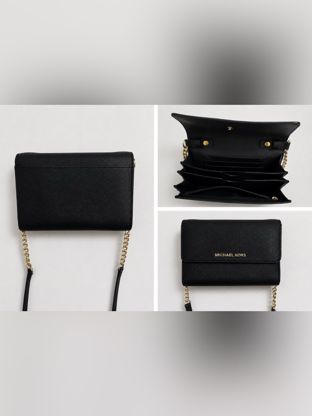 Michael Kors Black Mini Chain Wallet Crossbody